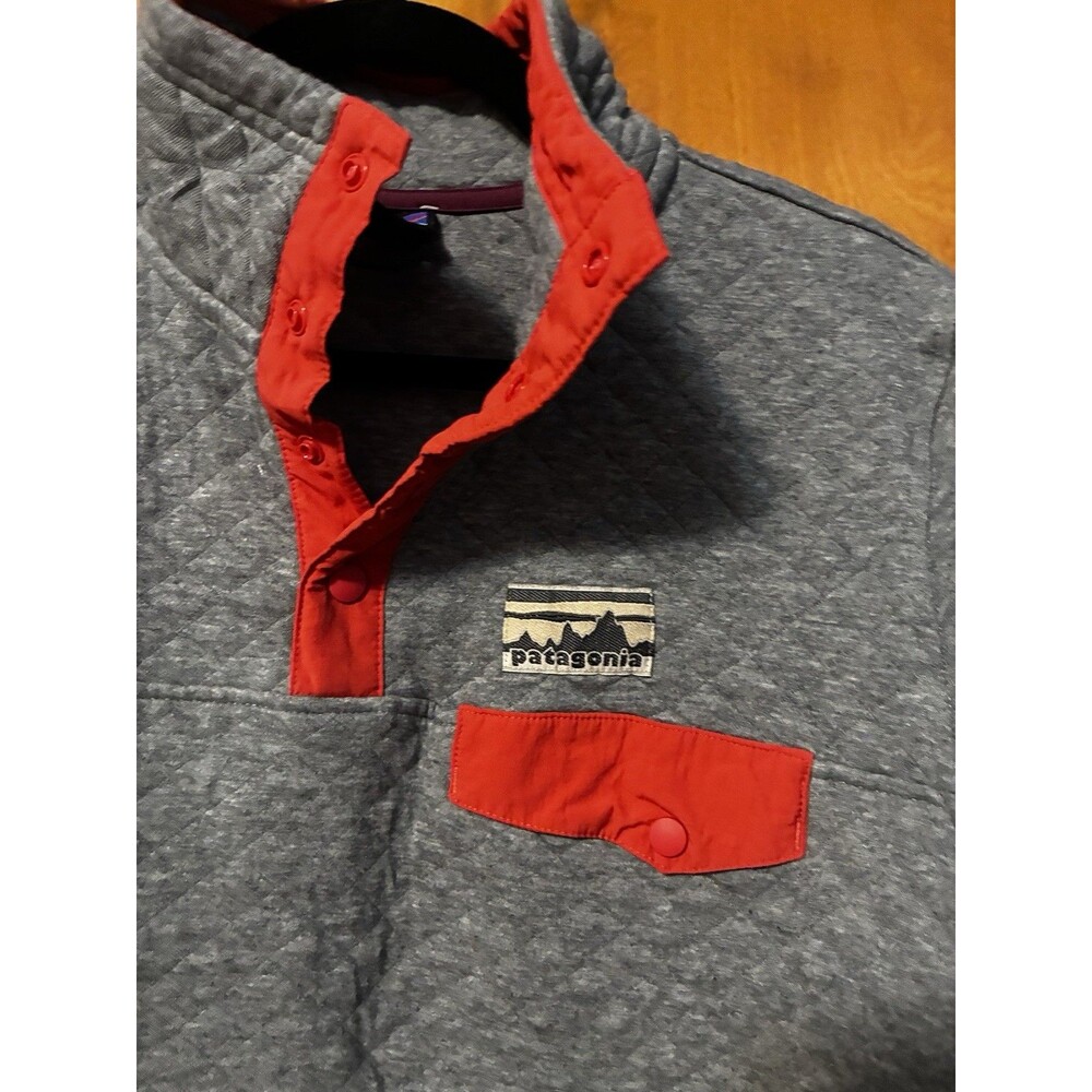 Patagonia Diamond Quilted Snap T Jacket Pullover Gray Women’s M 40th Anniversary - Picture 2 of 12